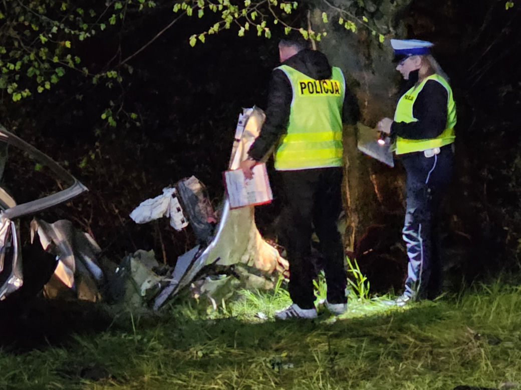 Śmiertelny wypadek pod Gostyniem. Opel i peugeot 18-latków roztrzaskały się o drzewo [ZDJĘCIA]