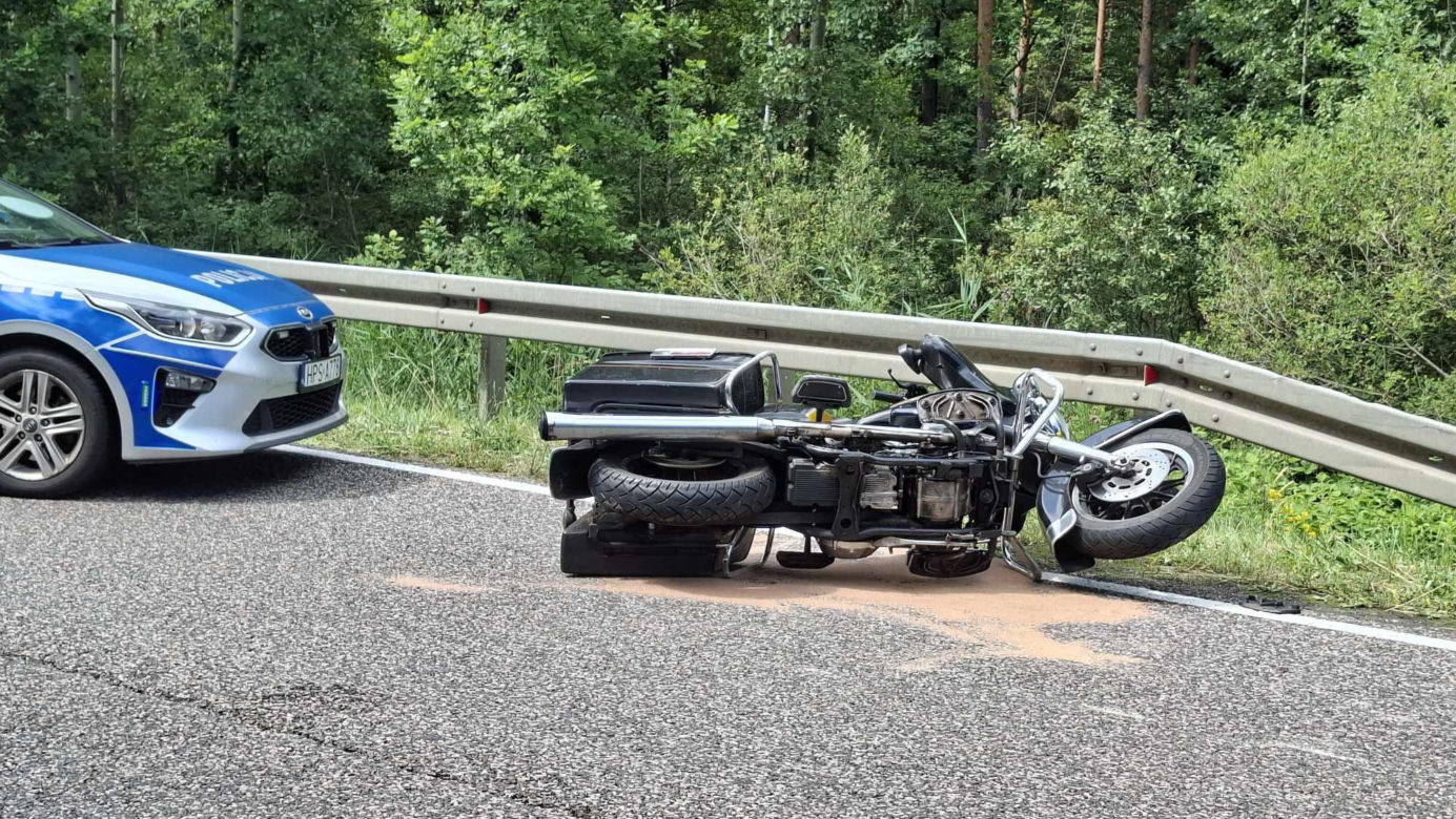 Wypadek w Krynkach, w Gminie Brody. Ranny motocyklista w szpitalu