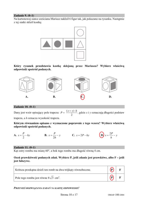 Egzamin ósmoklasisty 2020 - ODPOWIEDZI z matematyki
