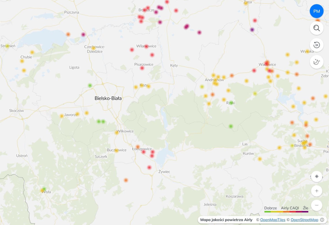 Jakość powietrza wciąż jest zła. Kolejne alerty RCB dla mieszkańców województwa śląskiego