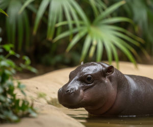 Wyjątkowe narodziny w Gdańsku. Jak nazwą małego hipopotamka karłowatego?