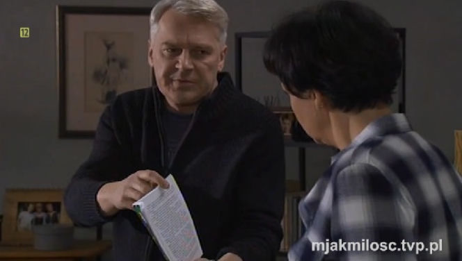 M jak miłość odcinek 1228. Marysia (Małgorzata Pieńkowska), Robert Bilski (Zbigniew Stryj)