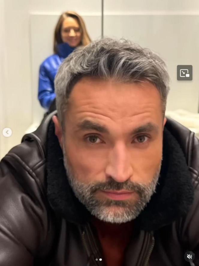 Na sygnale na planie. Sonia (Natalia Rewińska), Benio (Hubert Jarczak)