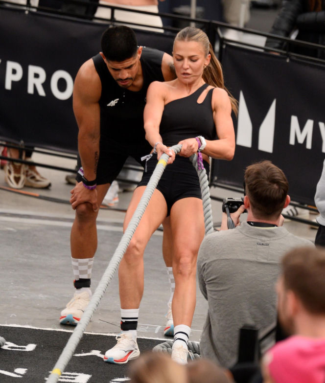 Anna Lewandowska z przystojnym Latynosem na zawodach Hyrox