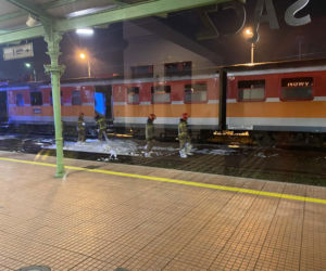 Pożar na dworcu kolejowym w Nowym Sączu. Palił się pociąg