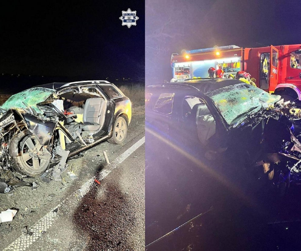 Potworny wypadek! Audi uderzyło w drzewo, nie żyje 38-latek