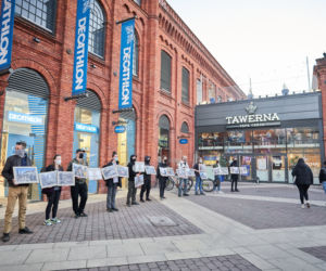 Protest pod Leroy Merlin w Łodzi
