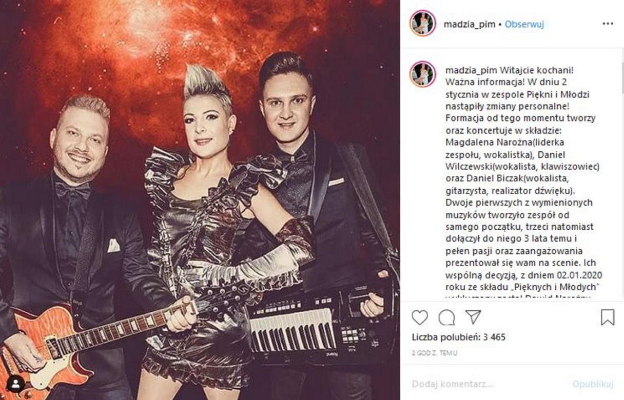 Magdalena Narożna wyrzuciła byłego męża z zespołu 