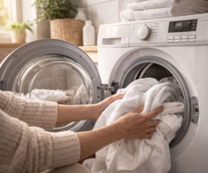 Wsyp jedną łyżkę do pralki. Białe ubrania odzyskają dawny blask