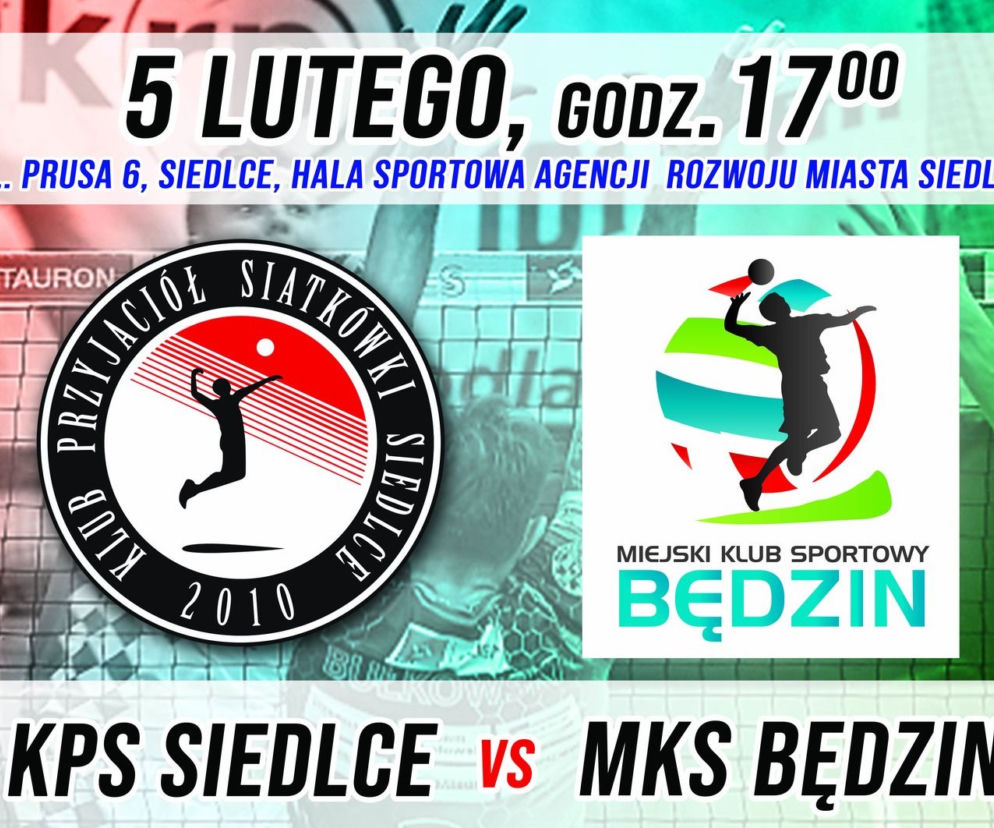 5 lutego siedleccy siatkarze KPS-u zmierzą się w Siedlcach z wiceliderem tabeli TAURON1.Ligi drużyną MKS Będzin