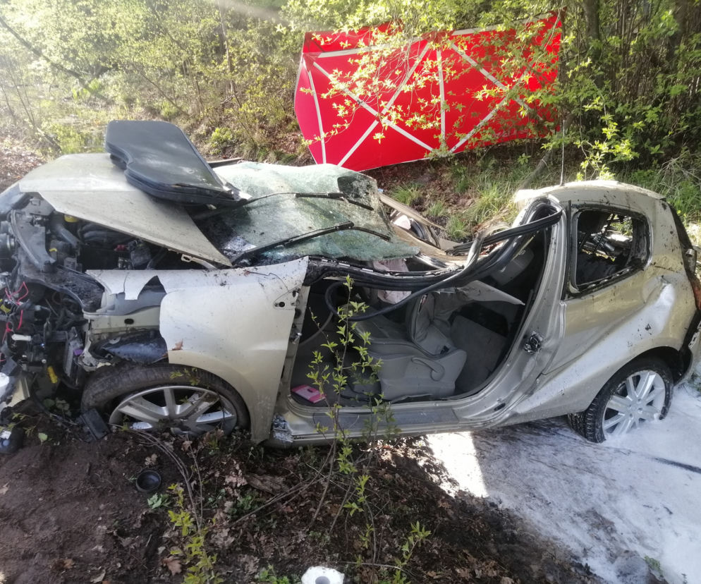 Nie żyją dwie osoby! Ich renault ROZTRZASKAŁO się o drzewo na DK 62 pod Wyszkowem [ZDJĘCIA]
