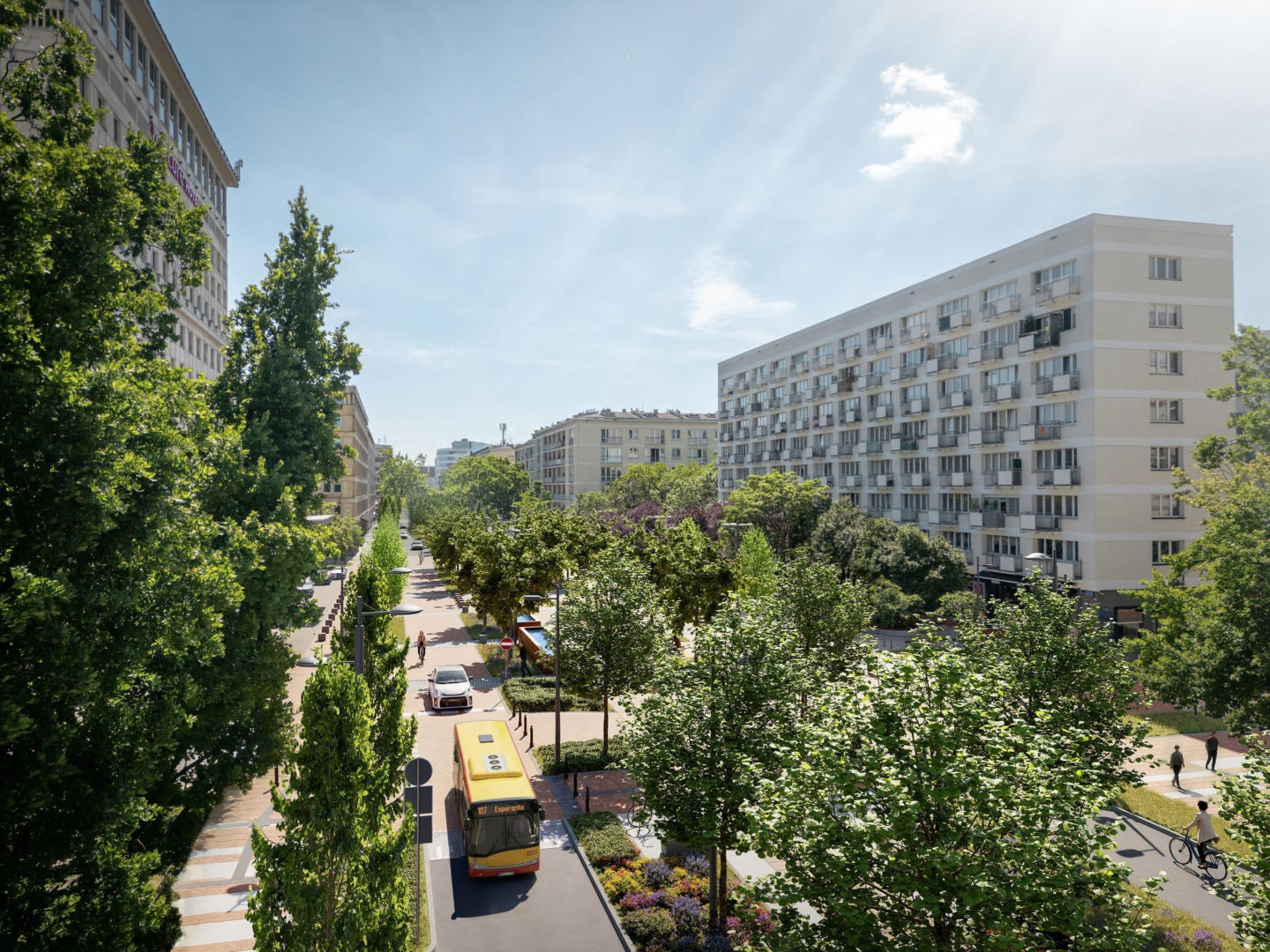 Wizualizacja ul. Kruczej w Warszawie po przebudowie