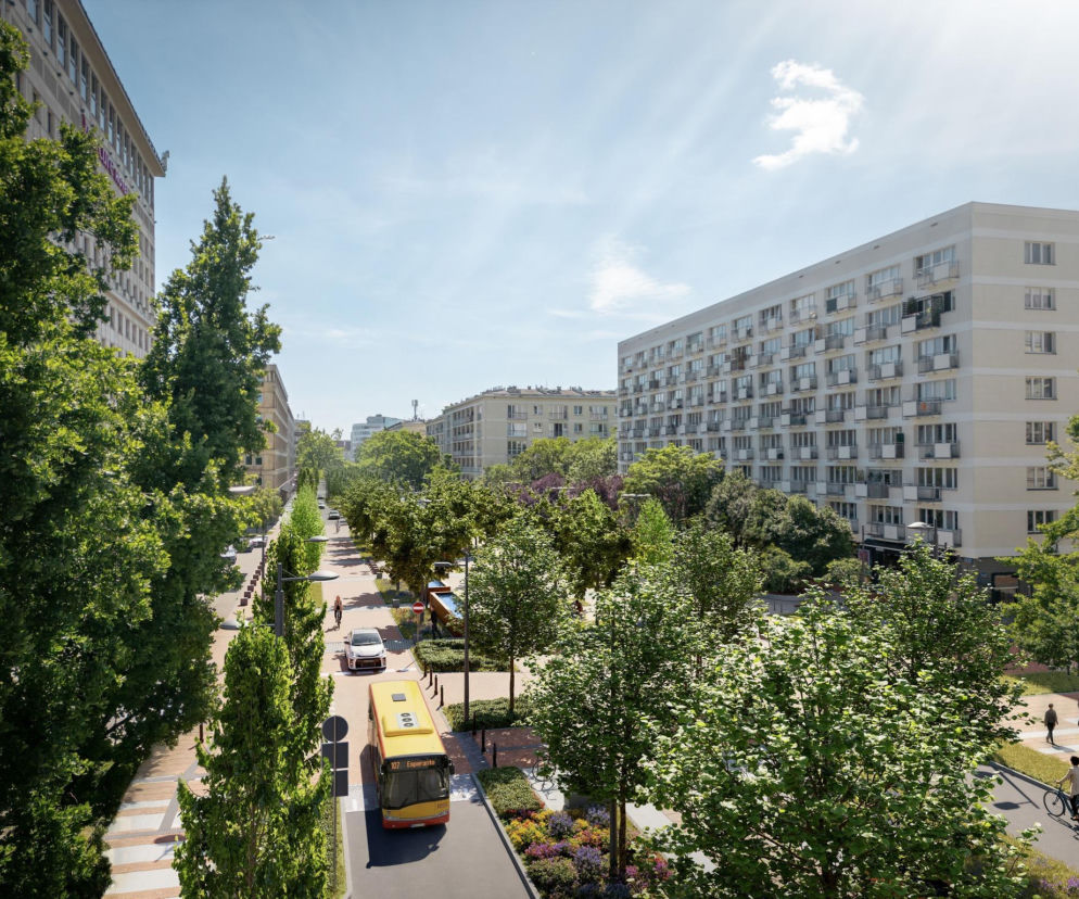 Wizualizacja ul. Kruczej w Warszawie po przebudowie