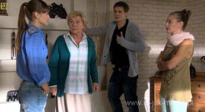 ''M jak miłość'' 1038 Janka (Joanna Osyda) Eryka (Marta Juras) Barbara (Teresa Lipowska) Marcin (Mikołaj Roznerski)