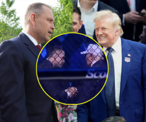 Niewiarygodne, ile trwał uścisk dłoni Karola Nawrockiego i Donalda Trumpa na gali UFC. Aż przypomina się legendarne milczenie Lewandowskiego