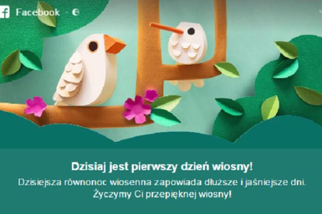 Pierwszy dzień wiosny i motylki na Facebooku