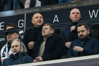 Karol Nawrocki na meczu Legia Warszawa - Sparta Praga