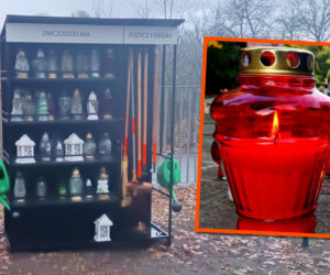 Zniczodzielnia na cmentarzu w Wielgowie