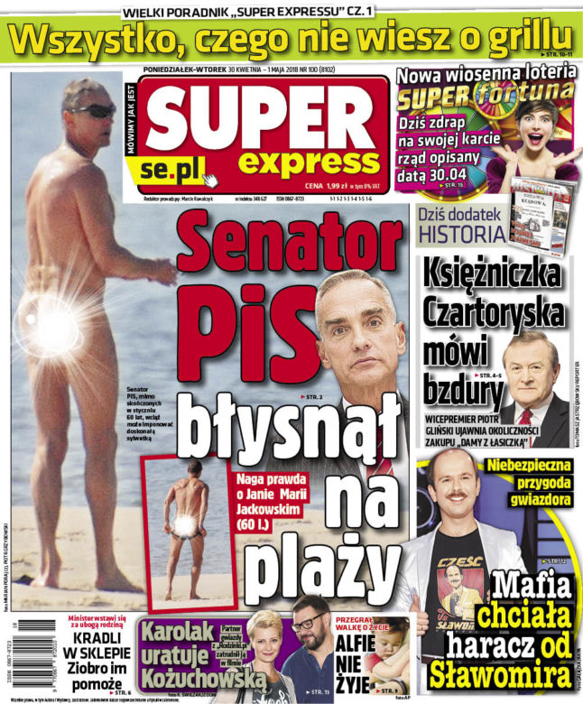 Jackowski nago na plaży