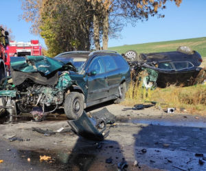 Wypadek trzech samochodów w Zawierciu 