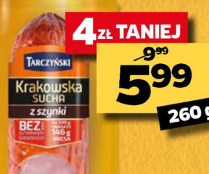 kiełbasa sucha krakowska z szynki 5,99 zł