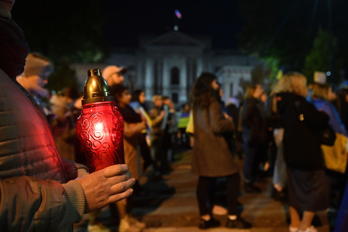 Protest pod ambasadą Rosji w Warszawie