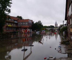 Ulewa nad miastem. Deszcz znowu zalał Białystok 21.08.2019