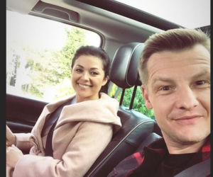 M jak miłość po wakacjach 2020. Kinga (Katarzyna Cichopek), Paweł (Rafał Mroczek) na planie