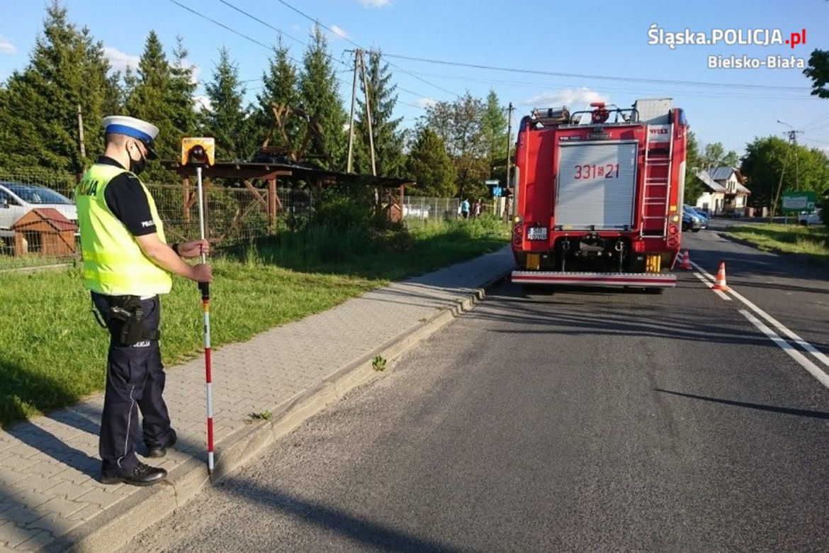 Wypadek rowerzystek w Wilkowicach