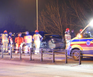 Zderzenie czterech aut na moście w Warszawie