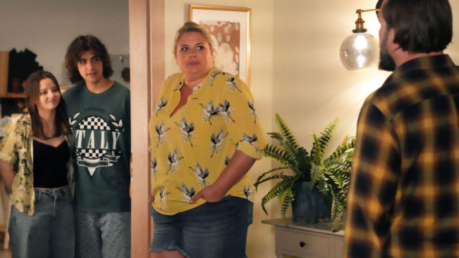 Barwy szczęścia odc. 3295. Ewa (Gabriela Ziembicka), Romeo (Jacek Tyszkiewicz), Aldona (Elżbieta Romanowska)