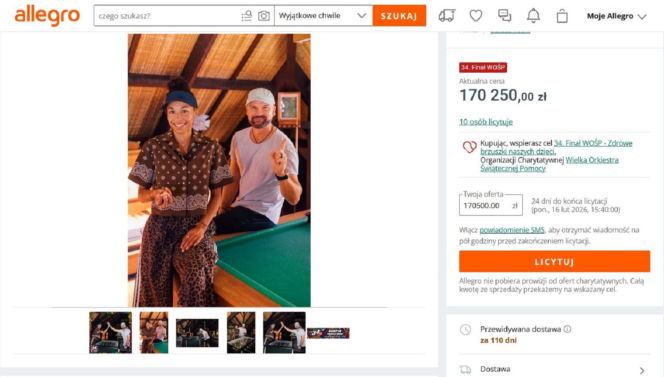 Omenaa Mensah i Rafał Brzoska ponownie z nietypową aukcją dla WOŚP. Licytacja już rozbiła bank!