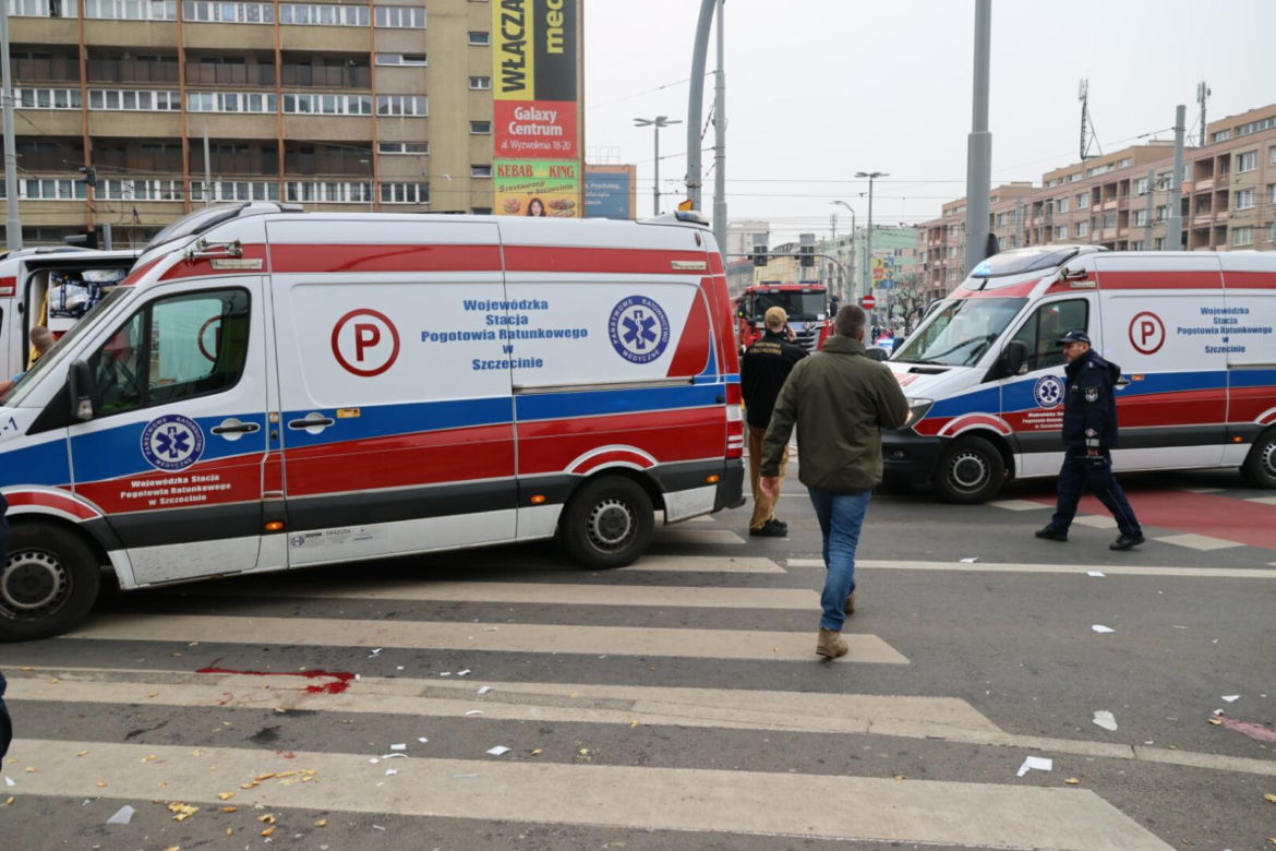 Wypadek na placu Rodła w Szczecinie