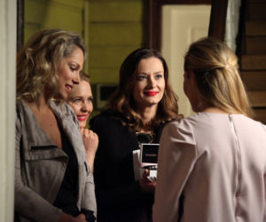 Przyjaciółki 5 sezon odc. 62. Inga (Małgorzata Socha), Zuza (Anita Sokołowska), Anka (Magdalena Stużyńska), Patrycja (Joanna Liszowska)