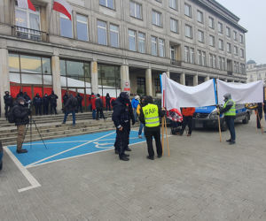 Protest taksówkarzy w Warszawie