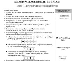 Arkusze egzamin gimnazjalny WOS, historia