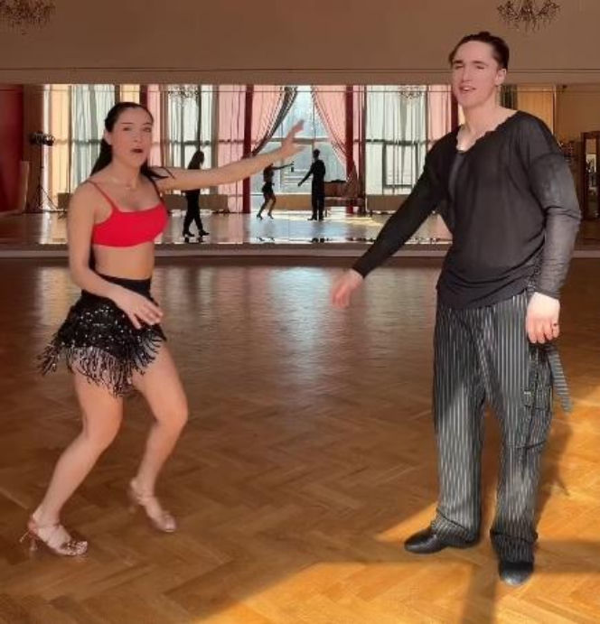 Natsu i Wojciech Kucina na treningu "Tańca z Gwiazdami"