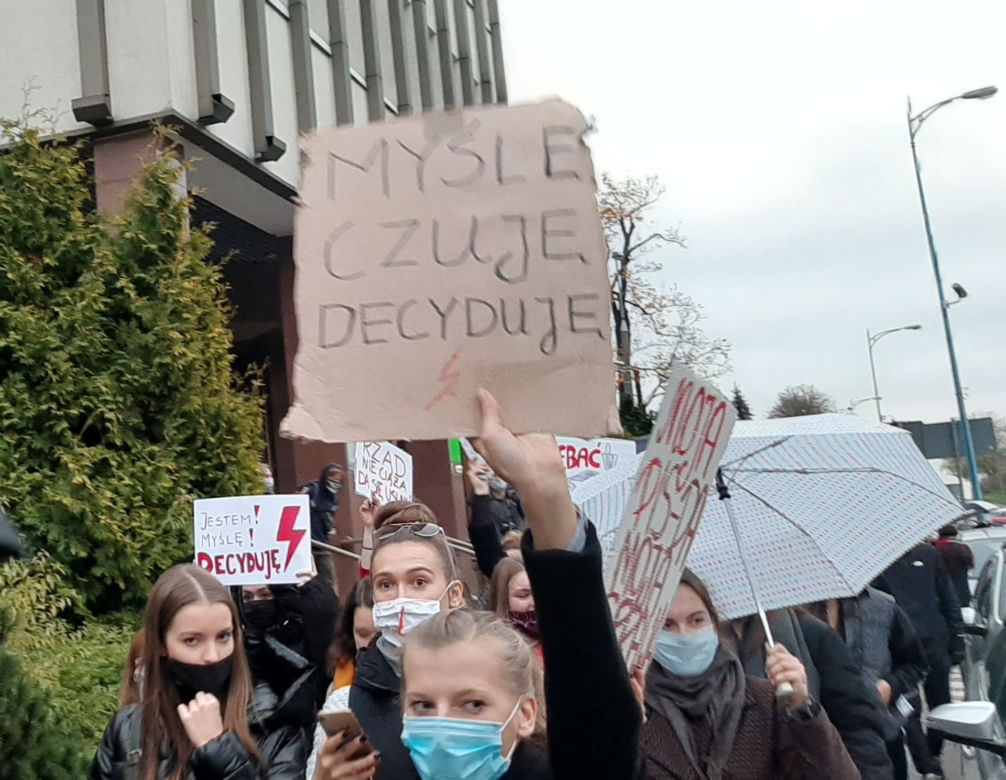 Protest kobiet - blokada ulic w Olsztynie
