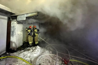 Pożar przy ul. Bakalarskiej w Warszawie
