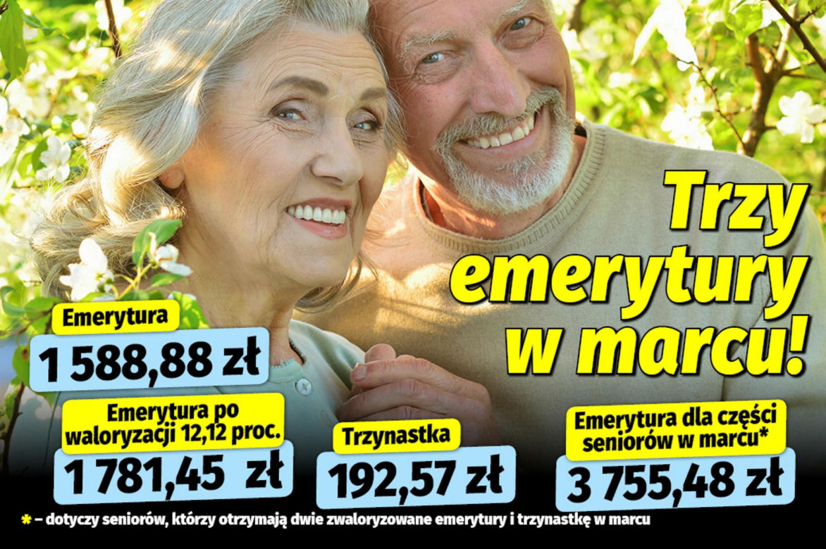 Trzy emerytury w marcu!