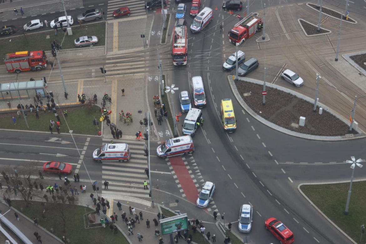 Wypadek na placu Rodła w Szczecinie
