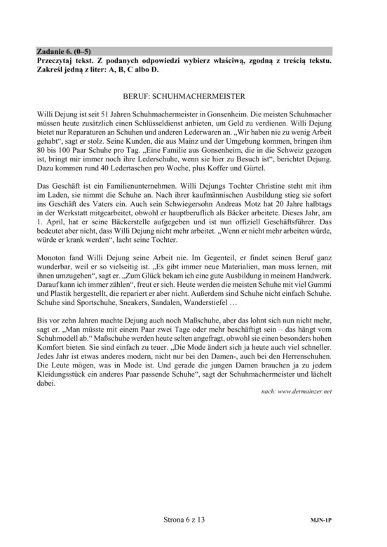 Matura 2019 niemiecki rozszerzony. ARKUSZE I ODPOWIEDZI