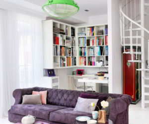 Fioletowa sofa