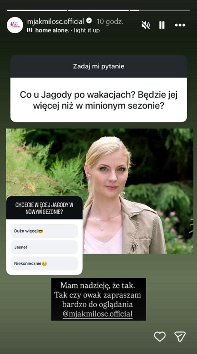 M jak miłość nowy sezon. Jagoda (Katarzyna Kołeczek)