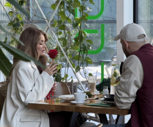 Edyta Folwarska i Maciej Pela w restauracji