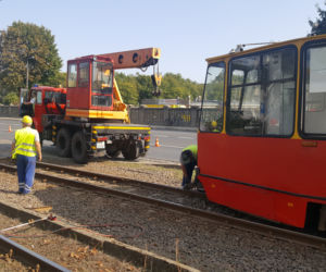 Tramwaj zderzył się z betoniarką