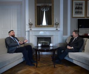 Tomasz Walczak i  ambasador Izraela Alexander Ben Cwi