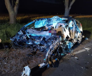 Ujazdówek. Przerażające ZDJĘCIA z wypadku na DK nr 60! Nie żyje kierowca citroena, który uderzył w volvo
