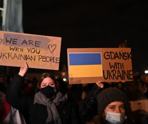 Solidarni z Ukrainą. Wielki wiec w Gdańsku