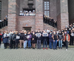 Protest cywilnych pracowników policji 